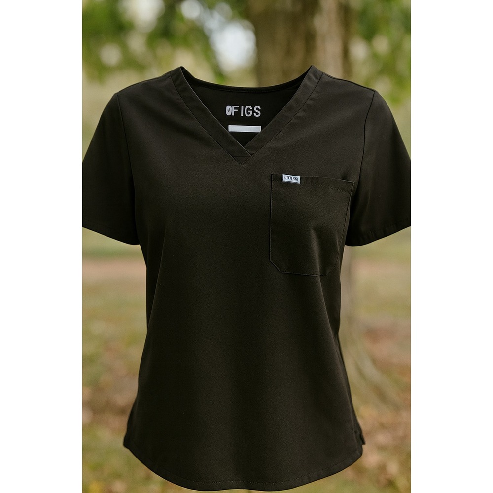 FIGS‎ Technical Scrub Top Black Men's Medium Modern Fit Medical Uniform